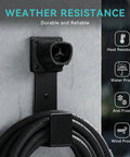 Heavy Duty Wall Mount EV Charger Holder For Tesla Connector Nozzle Holster Dock And J Hook Combo Stainless Steel Cable