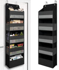 Over Door Organizer With Five Extra Large Pockets Heavy Duty Hanging Storage For Closet Bathroom Nursery Dorm See-Through Front