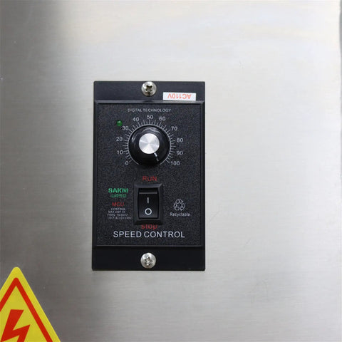 No Sweat Automatic Desktop Conveyor Labeler Supports 110V Power And Cracks Out Up To Sixty Labels Per Minute For Round Or Hex Bottles With Precision Fiber Optic Sensors speed control panel