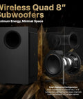 11.4.6 Channel Dolby Atmos DTS X Pro Surround Soundbar With Dual 8-Inch Opposed Subwoofers, Wireless Home Theater System, Pro Cinema Engine For Next Level Immersive Movie Nights, Big Bass And Crystal Clear Dialogue, dual 8-inch subwoofers
