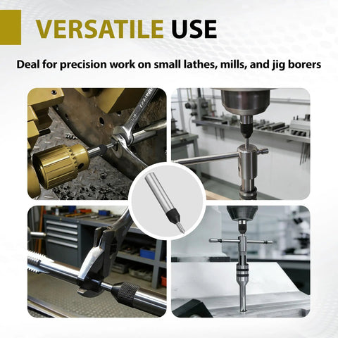 Pro Grade Adjustable Spring Loaded Tap Guide used on lathes, mills, and jig borers for precise alignment and square start.
