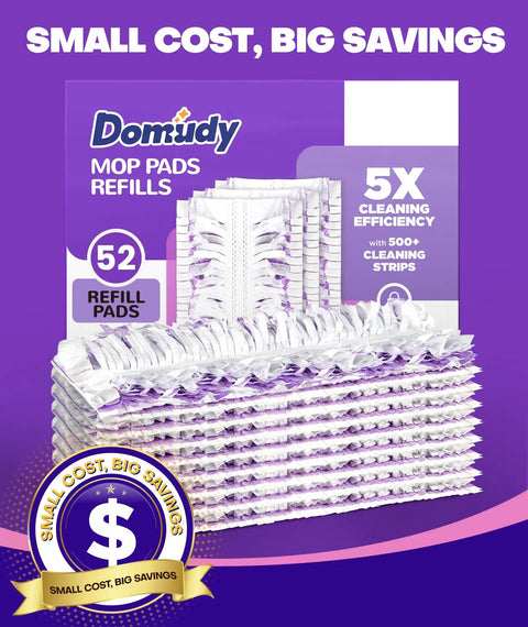 PowerMop Refills With 500 Plus Cleaning Strips For Deep Clean On Wood And Multi Surface Floors 52 Count Disposable Mop Pads For Easy Zero Effort Floor Cleaning And Pet Hair Dust Removal, 52 refill pads box