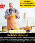 Woodworker using premium tack cloth pack of 144 for woodworking and painting, professional grade dust and particle remover.