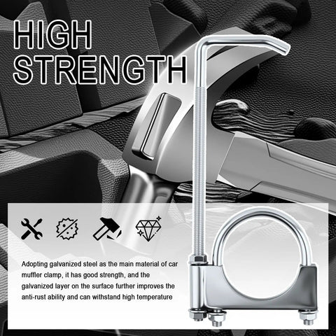 2.5 Inch Exhaust Clamps With Hanger For Car Exhaust System, Adjustable Muffler Clamp For 2.48 To 2.64 Inch Pipes, high strength