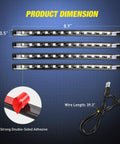 Multicolor Music LED Car Interior Strip Lights Kit With Sound Active Rhythm USB Powered Under Dash Ambient Lighting size details