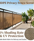 Outdoor Fence Privacy Screen 3 Ft By 10 Ft Brown Made From Durable HDPE Mesh With Reinforced Grommets Perfect No Fuss Privacy