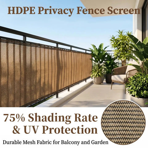 Outdoor Fence Privacy Screen 3 Ft By 10 Ft Brown Made From Durable HDPE Mesh With Reinforced Grommets Perfect No Fuss Privacy