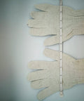 Durable Heavy Duty Cotton Polyester Work Gloves With Rock Solid Grip, 12 Pairs Thick String Knit Safety Gloves For Yard Mechanics Warehouse And Bbq Jobs on a flat surface with a ruler.