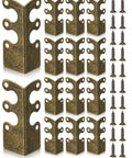 Solid Brass Corner Protectors Bronze Finish 14 Pack Heavy Duty Baseboard Edge Guards with screws for wall protection.