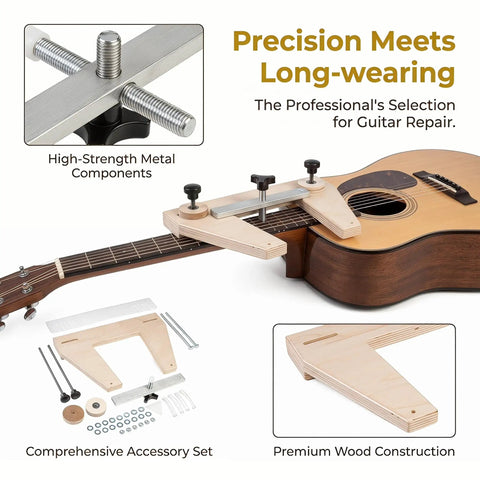 Guitar Neck Removal Tool Kit For Quick Luthier Repairs With Template on acoustic guitar