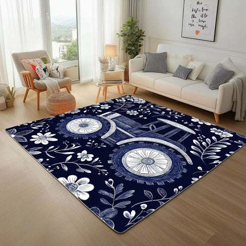 Farmhouse Style Non Slip Tractor Truck Carpet 5X8 Area Rug For Bedroom Living Room And Kitchen Soft 500G Per Square Meter Flannel Throw Rug
