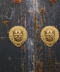 Lion Head Door Knocker And Front Door Pull Handle Brass Decorative Hardware Set Of 2 For Vintage Chinese Style Home Entry No Fuss Install And Smooth Operation With Large Ring