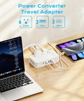 12 In 1 World Travel Adapter With 6 AC Sockets And 6 USB Ports Plus USB C Fast Charge Up To 4.5A 220V To 110V Voltage Converter