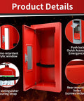 Sleek Semi Recessed Fire Extinguisher Cabinet With Quick Access Safety Door showing flame-retardant acrylic and interior securing strap.