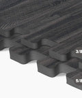 Wood Grain Interlocking Foam Floor Tiles Three Eighths Inch Thick Anti Fatigue Mats EVA Flooring Carbon Color close-up