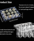 Clear 50 Pack Quail Egg Cartons Plastic With Lids And Rubber Bands, 12 Egg Capacity, showing stacked design and size