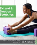 Kick Your Practice Up With This Game Changer Yoga Block Built From Lightweight EVA Foam With A Nonslip Grip And Rounded Beveled Edges That Keep You Balanced Through Pilates Vibes, featuring purple yoga blocks.