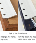 Back view showing Heavy Duty Mirror Hanging Kit With French Cleat And Z Clips, Seventeen and Three Quarter Inch, on narrow molding