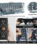All In One Magnetic Screwdriver Set With 160 Magnetic Bits for electronics in compact stackable case with anti-drop design