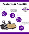 P78 Beefy Semi Metallic Disc Brake Pads For SRAM 2 Piston Calipers with benefits and features chart