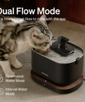 Smart Cat Water Fountain With App Monitoring And Stainless Steel Tray, 2.5L Automatic Water Dispenser in use by cat indoors