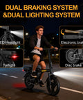 Electric Bike For Adults With 500W Motor 20 MPH Top Speed Foldable E Bike With 14 Inch Wheels 20 To 30 Mile Range Pedal Assist