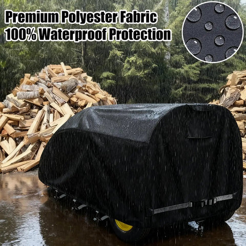 Beefy Waterproof Log Splitter Cover 1200D Oxford Cloth Weatherproof All Season Protector for 20 To 60 Ton Wood Splitters with rain