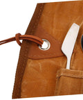 Outdoor Dining Kit Stainless Steel Camping Tableware Set knife and spoon in brown portable pouch detail