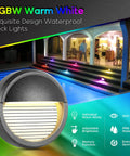 Low Voltage Deck Lights 5W 12V-24V DC RGBW Warm White Accent Stair Post Fence Step Lights featured by a pool at night