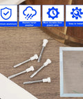 50 Pack Window Screen Plunger Latches Bully Tough Retainer Clips 5/32 X 1 1/2 Inch Aluminum Alloy Spring Pins on wooden background.