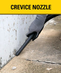 Using One Gallon Wet And Dry Shop Vacuum With One Point Five Peak Horsepower And Sixty Cfm Portable Lightweight Suction crevice nozzle