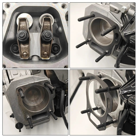 Close-up of Heavy Duty Alloy Steel Cylinder Head Studs With Thickened Flange Nuts Kit for Predator 212 and GX200 engines.