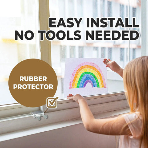 Ten Pack Heavy Duty Window Locks For Vertical And Horizontal Windows, Sliding Window Locks, Adjustable Aluminum Stoppers, No Drill Install, Fits Tracks Up To Three Sixteenth Inch Wide, Perfect For Patio Doors And Window AC Units