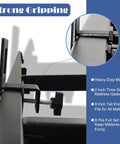 Hella Secure Anti Slip Mattress Grippers Keep Your Bed Frame Locked Tight With Thick Rubber Pads Stop Every Shifty Setup Dead In Its Tracks 6 Piece Set Easy Install For Twin Full Queen Or King Metal Frames All The Way, close-up of heavy duty metal gripper on bed frame.