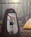 Pop Up Shower Tent For Outdoor Privacy, Tool Free Setup In A Snap, 47.2W x 74.8H Changing Tent in forest setting