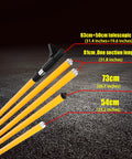 Pro Grade Adjustable Telescopic Laser Level Mounting Pole With Tripod Extends To 13.78 Ft 4.2 m 5/8-11 Rotating Nut Fast Setup Horizontal Leveling Adapter For Builders Contractors And DIY Pros. Orange telescopic laser level pole sections with measured lengths