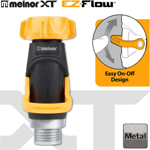 Lever Flow-Through Valve Connector Bundle with easy on-off design, metal hose threads, high-volume flow control, vertical operation