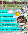 Straight Up Built Tough 304 Stainless Steel D Shape Screw Pin Shackle 3 8 Inch showcases anti-corrosion benefits and sturdy structure.