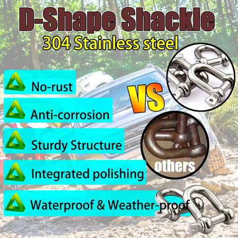 Straight Up Built Tough 304 Stainless Steel D Shape Screw Pin Shackle 3 8 Inch showcases anti-corrosion benefits and sturdy structure.