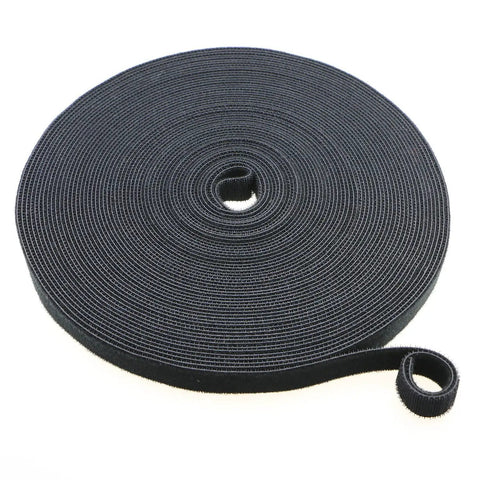 Double Sided Hook And Loop Cable Tie Tape Three Quarters Inch Wide 25 Yard Roll For Power Wire Management Durable Nylon Roll