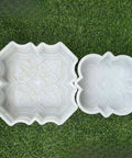 Two Pack Concrete Molds For Walkways And Garden Pavers Reusable Plastic Brick Molds For DIY Cement Stepping Stones on grass