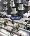 LMF25UU Linear Ball Bearing Set 26mm Bore And 40mm OD 58mm Length With Nickel Plated Round Flange, shown in CNC application