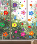 288 Piece Flower Wall Sticker Set Colorful Floral Vinyl Decals For Nursery And Bedroom Peel And Stick Y2K Aesthetic Decor