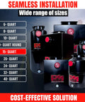 Various sizes of hydraulic reservoirs including 15 Quart Metal Square Hydraulic Reservoir For Power Units Replacement Tank