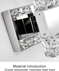 Modern LED Bathroom Vanity Light Fixtures Sleek Dope Chrome Stainless Steel Four Light Wall Sconces Over Mirror 28 Inch Dimmable 40W Crystal Cool White 5800K With Corrugated Crystal Design For Bright Elegant Bathroom Update featuring crystal and chrome details