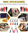 108 Piece 10 Type Metal Alligator Clip Clamp Kit With Red And Black Crocodile Clips shown in various applications and sizes