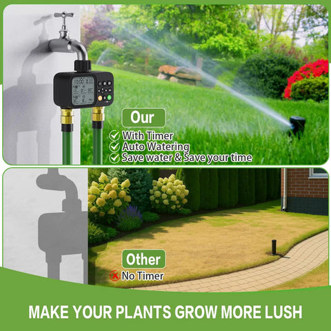 Two Outlet Sprinkler Timer With Rain Delay Manual And Automatic Watering System Digital Outdoor Irrigation Controller in use