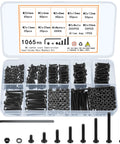 1065 Piece M2 Screw And Hardware Kit With Bolts Nuts And Washers, Hex Socket Button Head Cap Screws, Metric Machine Screws