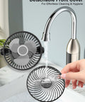 Detachable front cover of 2 Pack Magnetic Golf Cart Fan With 12000mAh Rechargeable Battery being rinsed under a faucet