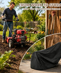 Beefed Up Heavy Duty Walk Behind Tiller Cover For 21A-25MB000 20 With Extended Handles And Rear Engine, 420D Weatherproof Fabric